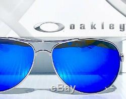 Nouveau! Oakley Aviator Feedback Chrome Polarise Galaxy Bleu Femmes Sunglass 4079