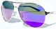 Nouveau Oakley Caveat Polarise Galaxy Violet Argent Aviator Femmes Sunglass 4054