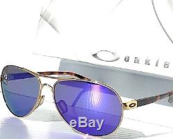 Nouveau Oakley Feedback Gold Tort Aviator Polarisé Violet Lunettes De Soleil Pour Femmes 4079-18