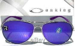 Nouveau Oakley Feedback Silver Lunettes De Soleil 4079-23 Pour Femmes, Aviateur Polarisé Violet
