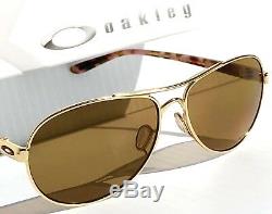 Nouveau Oakley Tie Breaker Gold Polarized Lunettes De Soleil Pour Femmes Aviator 4108-03