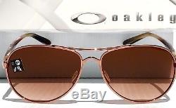 Nouveau Oakley Tie Breaker Or Rose Aviator W Lunettes De Soleil Pour Femmes Brown Lens 4108-08