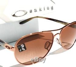 Nouveau Oakley Tie Breaker Or Rose Aviator W Lunettes De Soleil Pour Femmes Brown Lens 4108-08