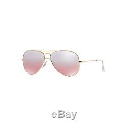 Nouveau Ray Ban Aviator Lunettes De Soleil Rb3025 001 / 3e 58mm Brown Pink Silver Mirror