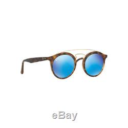 Nouveau Ray Ban Gatsby Lunettes De Soleil Rb4256 Tortoise Gold 609255 46mm Bleu Mirror Lens