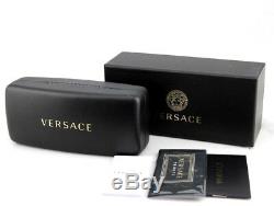 Nouveau Véritable Versace Hommage Noir Or Gris Lunettes De Soleil Bouclier Ve 2197 1000-1087 D