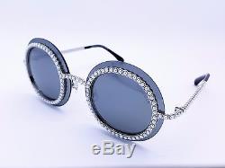 Nouvelle Chanel Oval Runway Pearl Silver Blue Mirrored Sunglasses Offre Spéciale