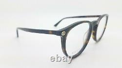 Nouvelles Lunettes Gucci Rx Frame Havana Gold Gg0027o 002 50mm Authentic Round 0027o