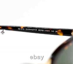 Ray-ban Clubmaster Polarized Tortuise Frame Rb3016 990/58 G-15 Green Lens 51mm