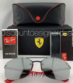 Ray-ban Rb3617m Lunettes De Soleil Ferrari F0096g Black Frame Red Silver Mirror Lens 62