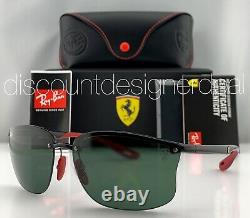 Ray-ban Rb4322m Ferrari Lunettes De Soleil Sans Cadre F601/71 Black Classic Green Lens 63