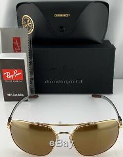 Ray-ban Rb8322ch 001 / A3 Lunettes De Soleil D'or Gold Frame Mirror Carbon 62mm Polarized