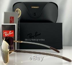Ray-ban Rb8322ch 001 / A3 Lunettes De Soleil D'or Gold Frame Mirror Carbon 62mm Polarized