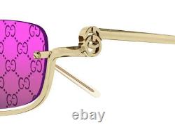 SOLDE! Nouvelles lunettes de soleil rectangulaires avec logo GG1278S 005 de Gucci avec verres miroir en rose.