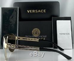 Versace Aviator Ve2165 Lunettes De Soleil Pale Gold Gold Mirror 1252 / 5a 58mm Neuf