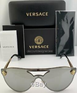 Versace Glam Medusa Ve2161 Lunettes De Soleil Cadre Doré Silver Mirror Lens 1002 / 6g