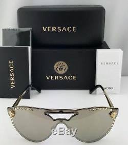 Versace Glam Medusa Ve2161b Lunettes De Soleil Pale Gold Gold Mirror 1252 / 5a