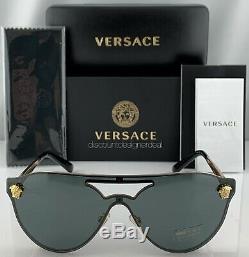 Versace Glam Ve2161 Lunettes De Soleil 1002/87 Or Gris Verres Neuf