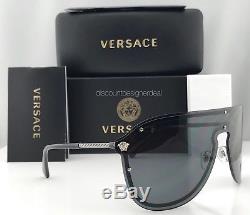 Versace Medusa Madness Ve2180 Lunettes De Soleil Argent Noir Gris 1000/87