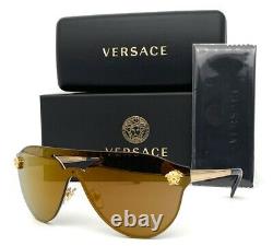 Versace Ve2161 1002f9 Miroir Doré / Brun Lunettes De Soleil De Bronze 42mm