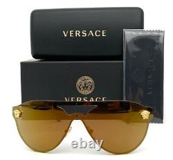 Versace Ve2161 1002f9 Miroir Doré / Brun Lunettes De Soleil De Bronze 42mm