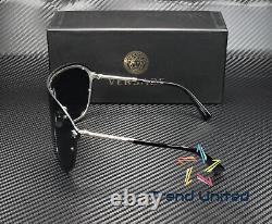Versace Ve2180 10005a Silver Noir Gris Miroir Or 44 MM Lunettes De Soleil Pour Femmes