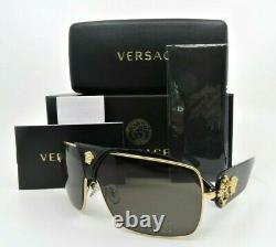 Versace Ve2207-q 1002/3 Baroque Shield Gold Medusa Havana Lunettes De Soleil New Withbox