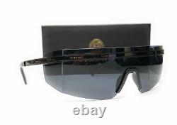 Versace Ve2208 100987 Lunettes De Soleil Rectangle Carrée Noire Pour Homme 45 MM